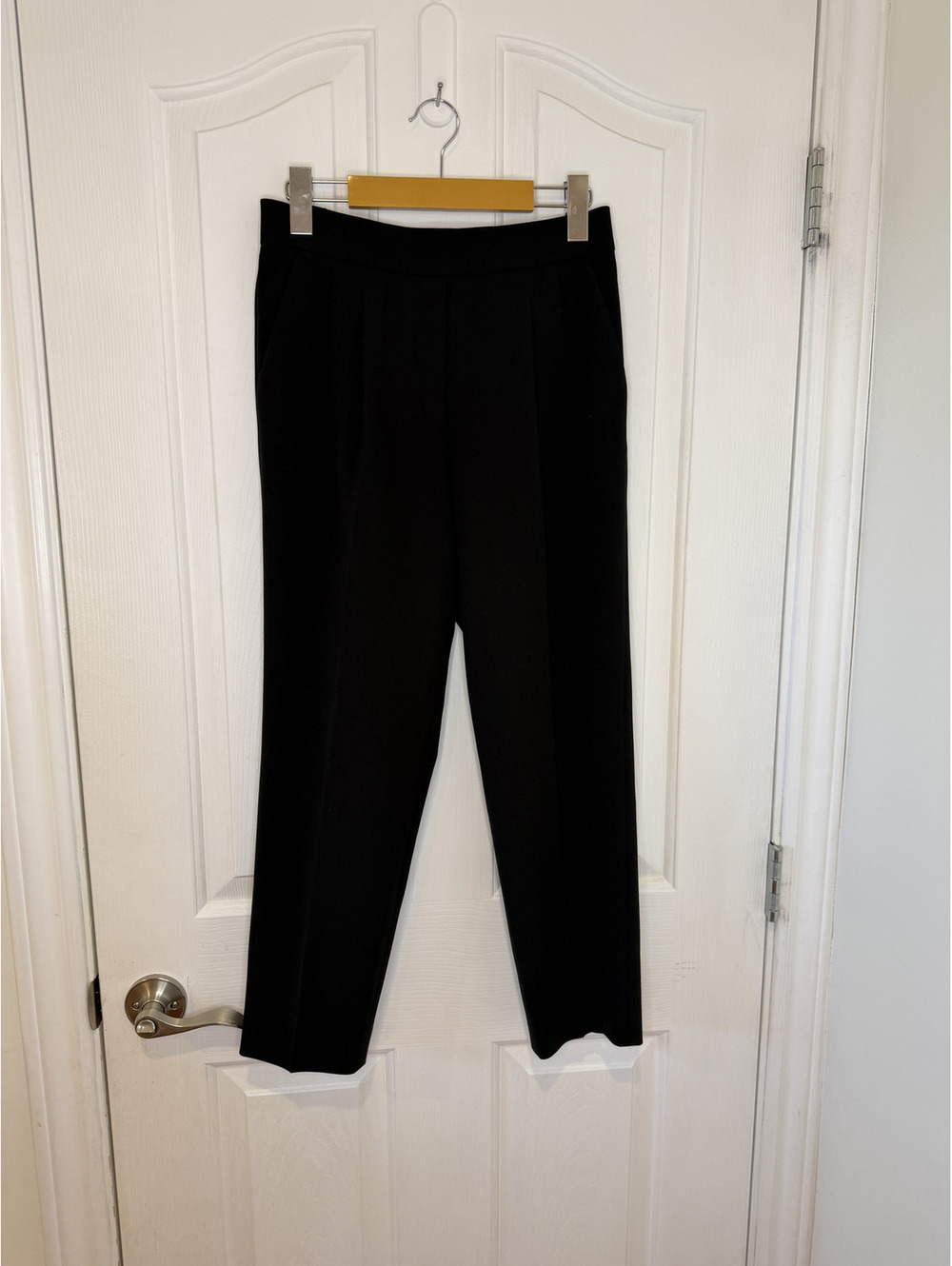 Aritzia Babaton Black Pleated Pull-On Trousers Size 4 Elastic Back Dress Pants